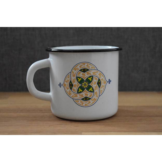 Mug Blanc Décoré - Métal émaillé - 400 ml