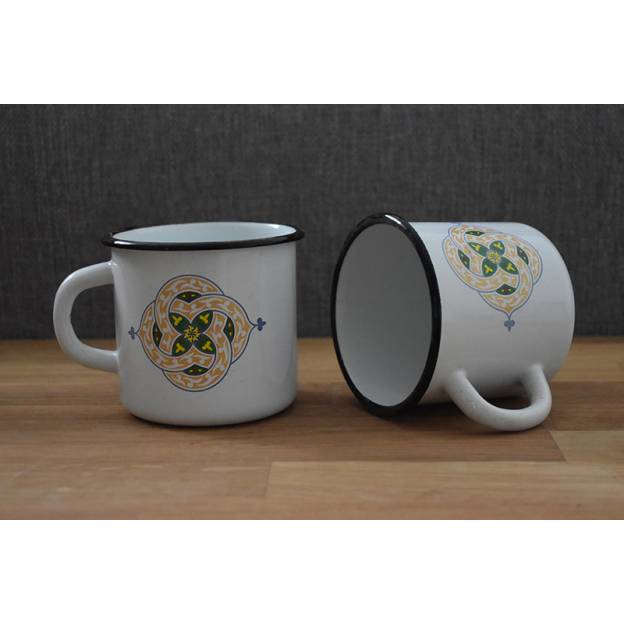 Mug Blanc Décoré - Métal émaillé - 400 ml