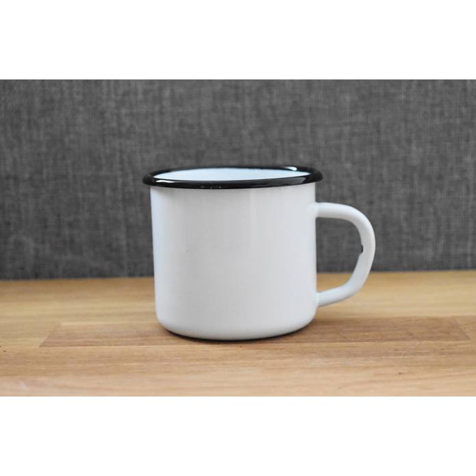 Mug en métal émaillé blanc 250 ml