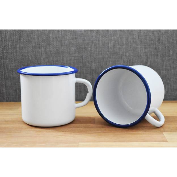 Mug Blanc - Métal émaillé - 400 ml