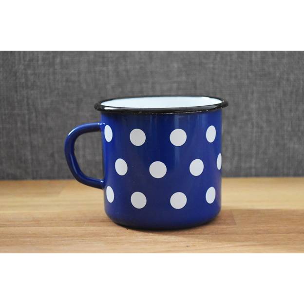 Mug Bleu à Pois - Métal émaillé - 400 ml