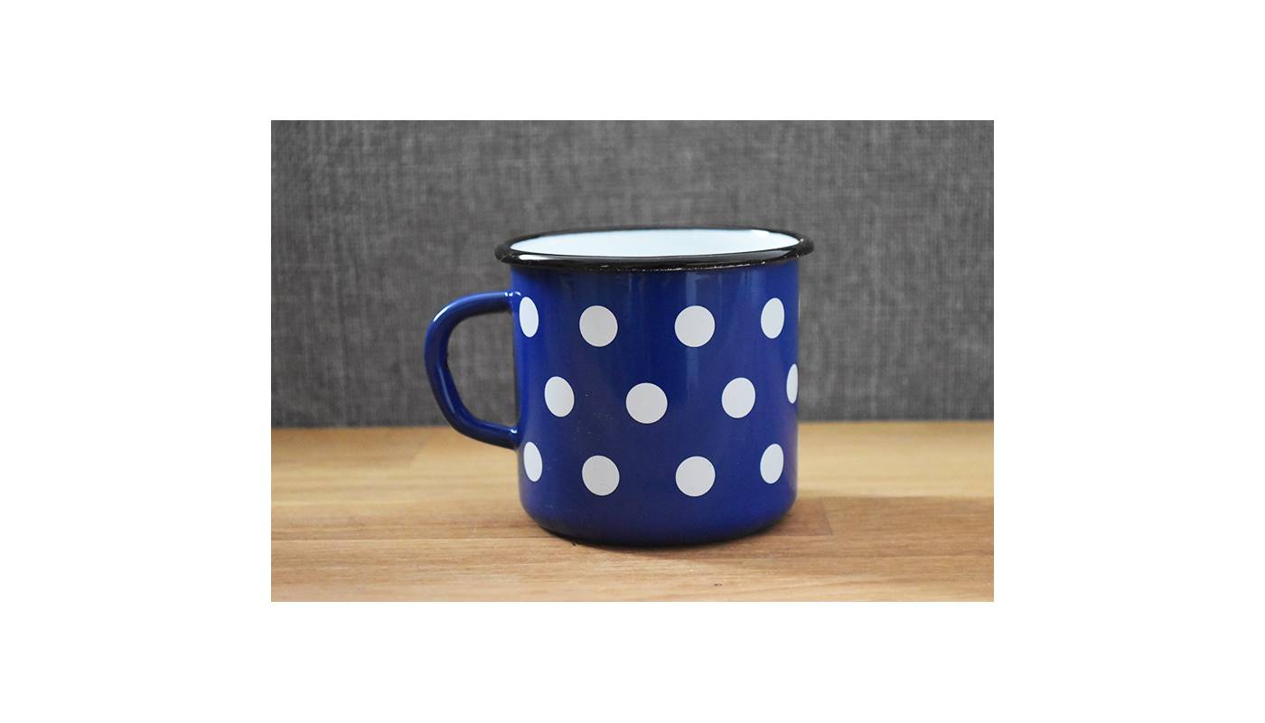 Mug Bleu à Pois - Métal émaillé - 400 ml