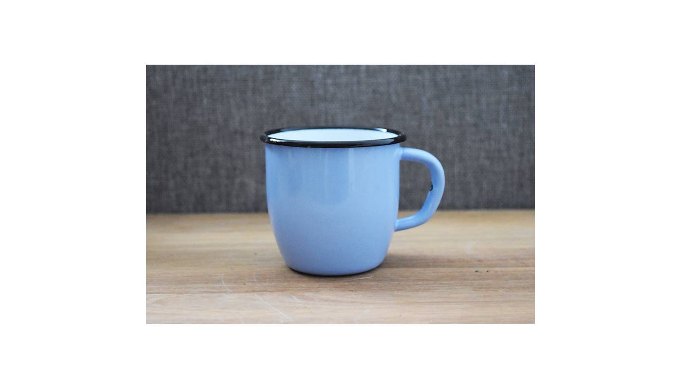 Enamelled-metal mug - Conical - Light blue - 250 ml