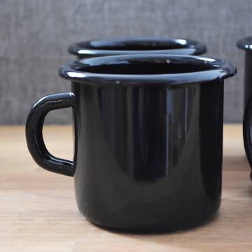 Mug Noir - Métal émaillé - 400 ml