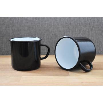 Mug Noir et Blanc - Métal émaillé - 400 ml