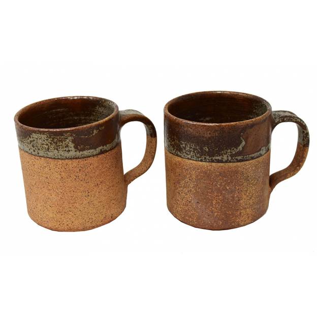 Ceramics mug - Half glazed - Sage green