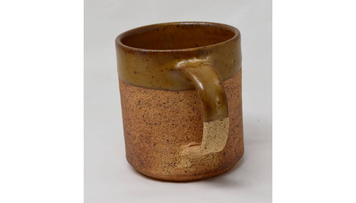 Ceramics mug - Half glazed - Brown