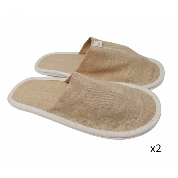 Lot de 2 paires - Chaussons en toile de Juco (coton et jute)