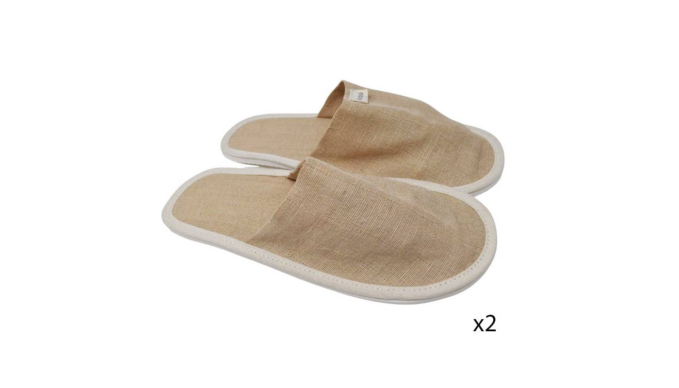 Lot de 2 paires - Chaussons en toile de Juco (coton et jute)