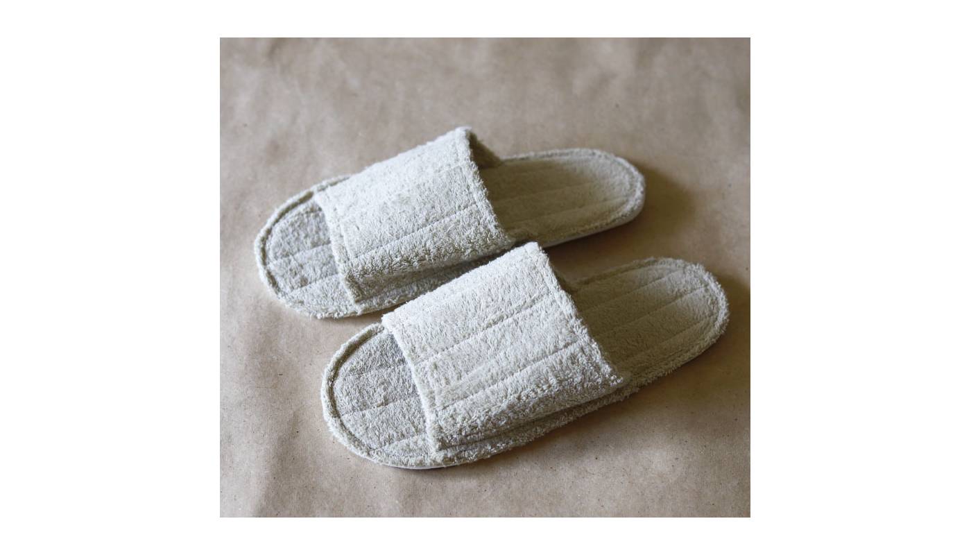 Chaussons en coton éponge - Vert sauge