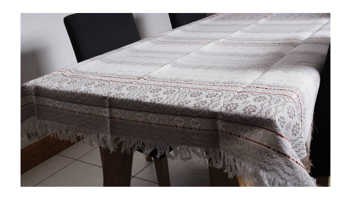 Hand-woven tablecloth - 180x139 cm