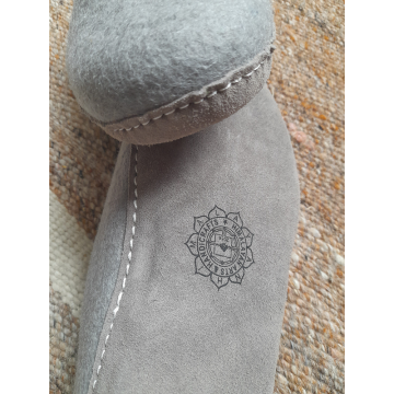 Felt Slippers - Leather sole - Grey - 45 EU