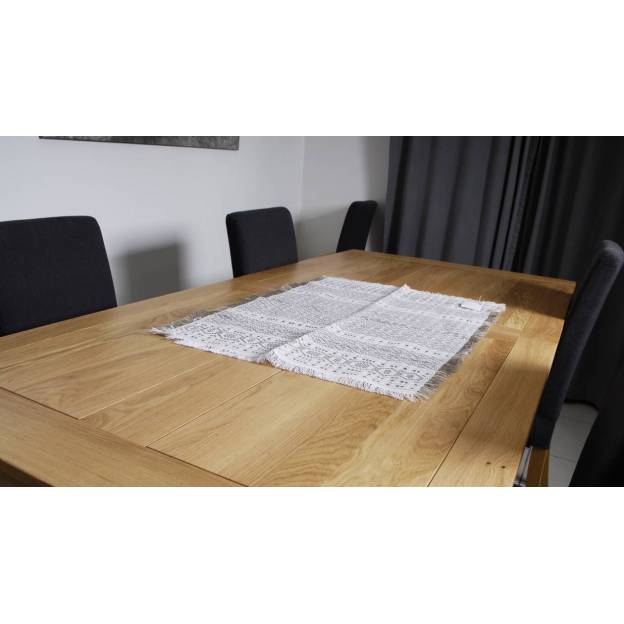 Hand-woven natural linen table runner