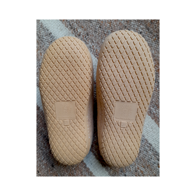 Natural felt slippers - Polyurethane sole - Color: Beige - 41 EU
