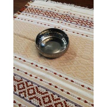 Hand-woven beige cotton napkin