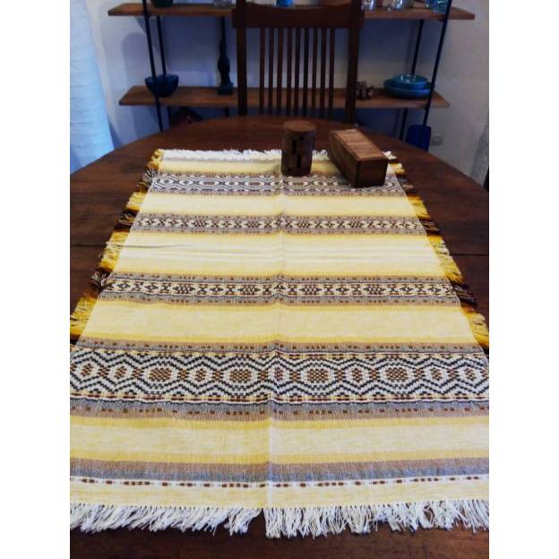Hand-woven cotton table-runner