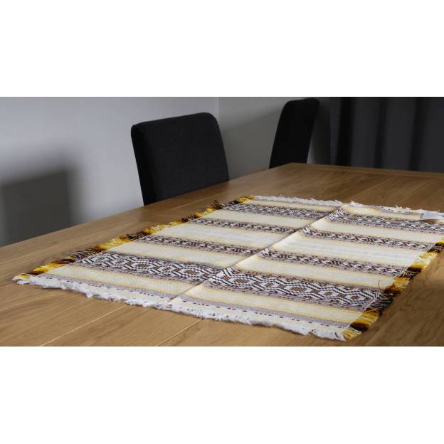 Chemin de table tissé main - 93x55 cm