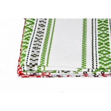 Hand-woven cotton table runner- Red and white