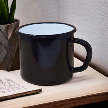 Enamelled Steel Mug - BLack - 400 ml