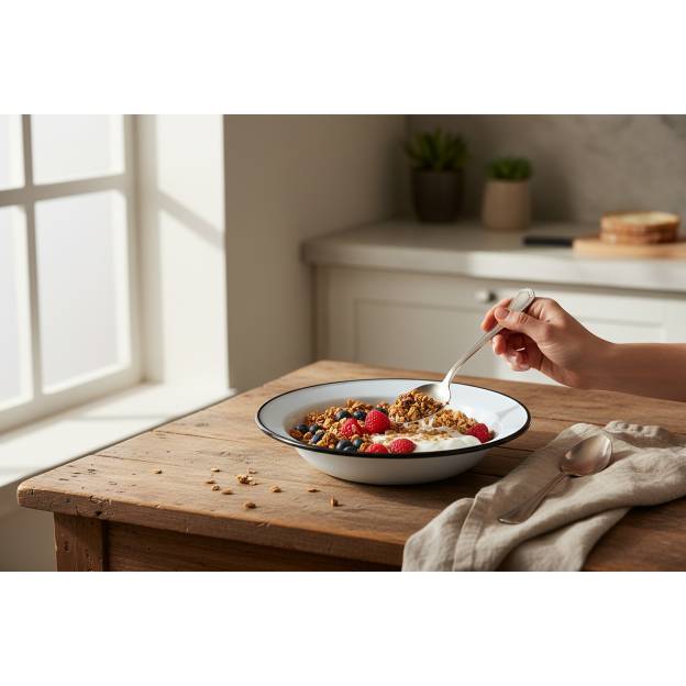 Enamelled Metal Plates - Diameter 22 cm - Set of 2