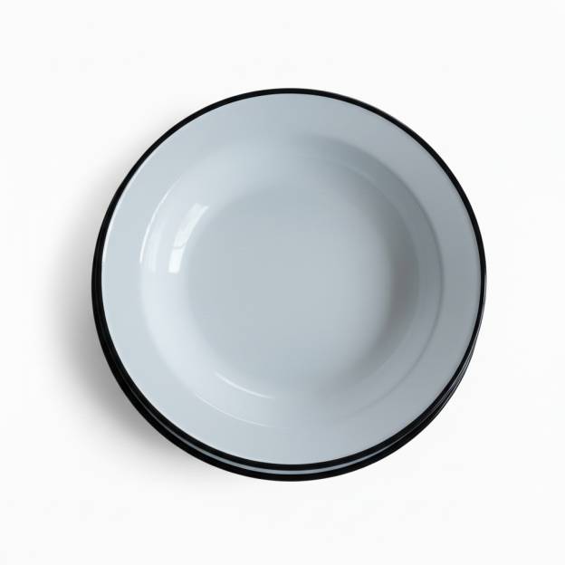 Enamelled Metal Plates - Diameter 22 cm - Set of 2