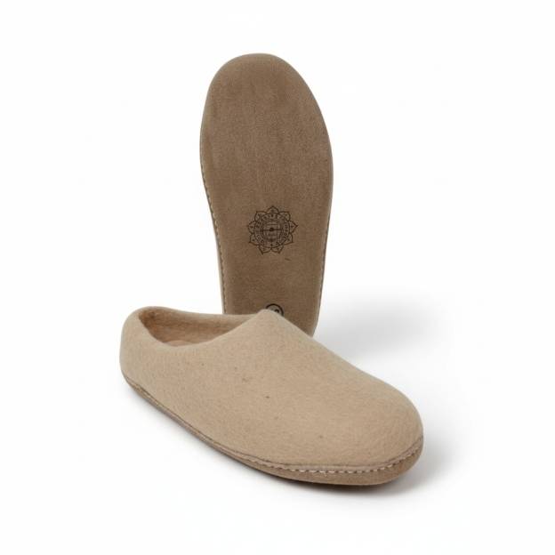 Chaussons en Feutre Naturel - Adulte - Beige