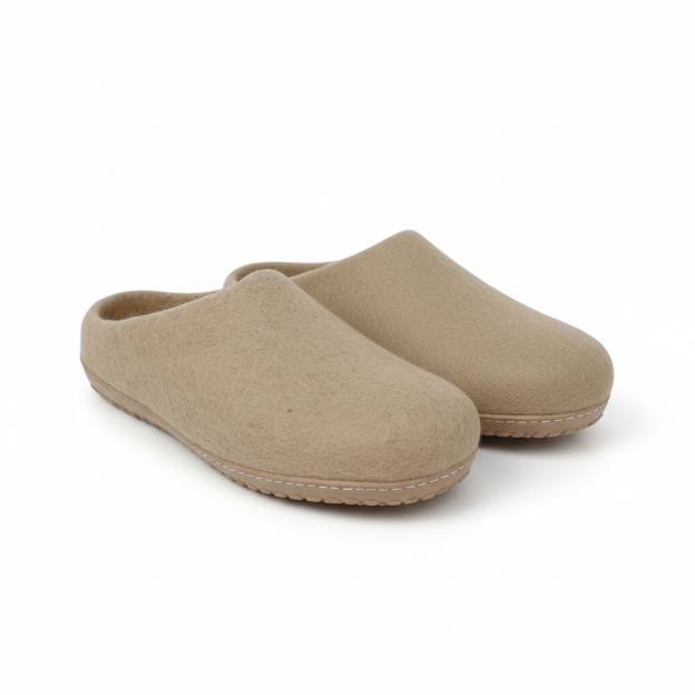 Chaussons en Feutre Naturel - Adulte - Beige