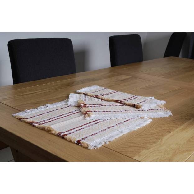 Hand-woven  cotton napkin - Beige