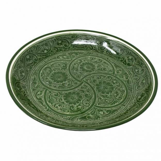 lot de 2 - Assiettes céramiques peintes - Rishtan - Vertes