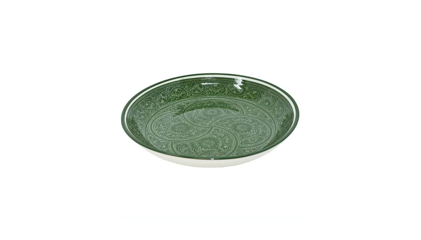 lot de 2 - Assiettes céramiques peintes - Rishtan - Vertes
