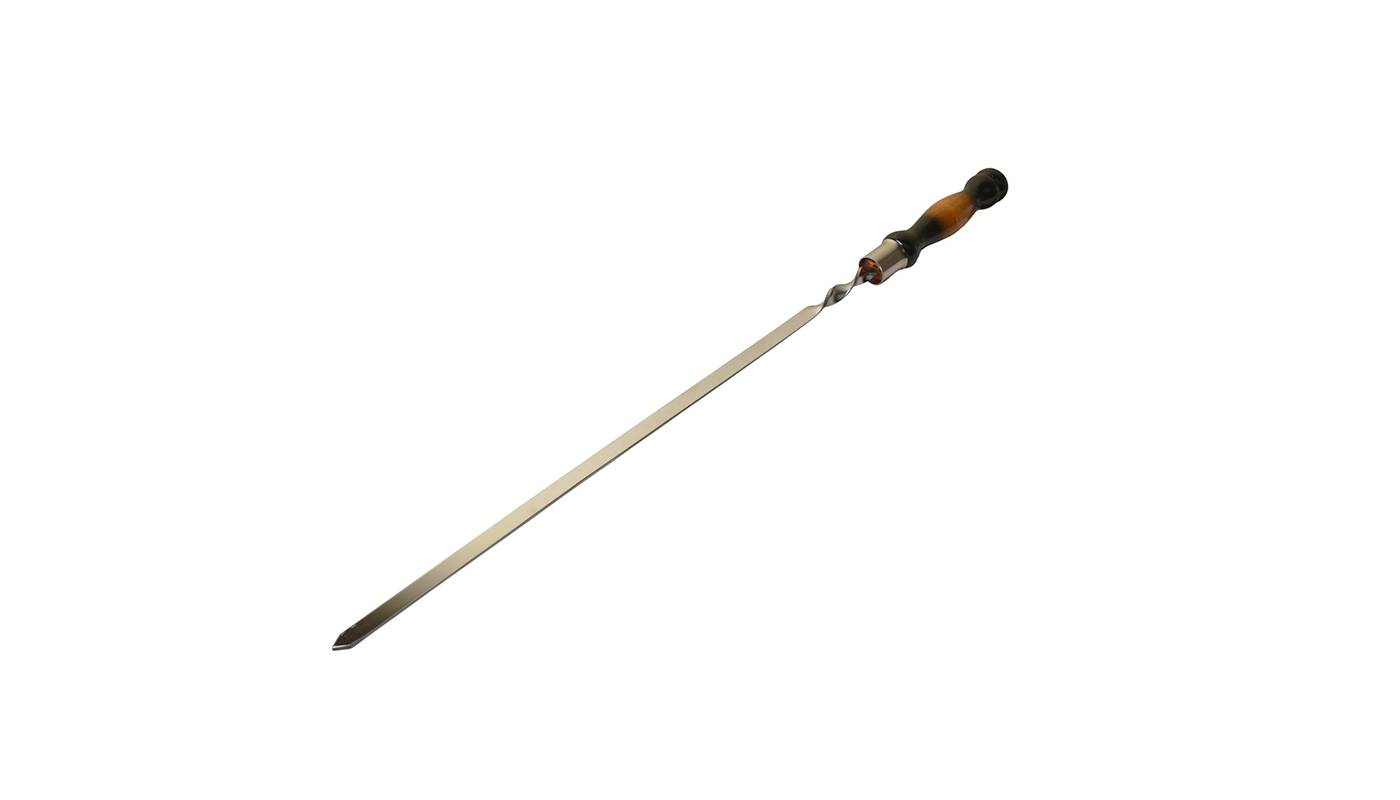 Brochette en inox avec manche en bois - Longueur 40 cm