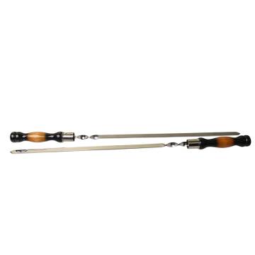 Stainless Steel Skewer with Wooden Handle - Length 40 cm