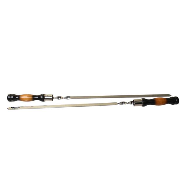 Brochette en inox avec manche en bois - Longueur 40 cm