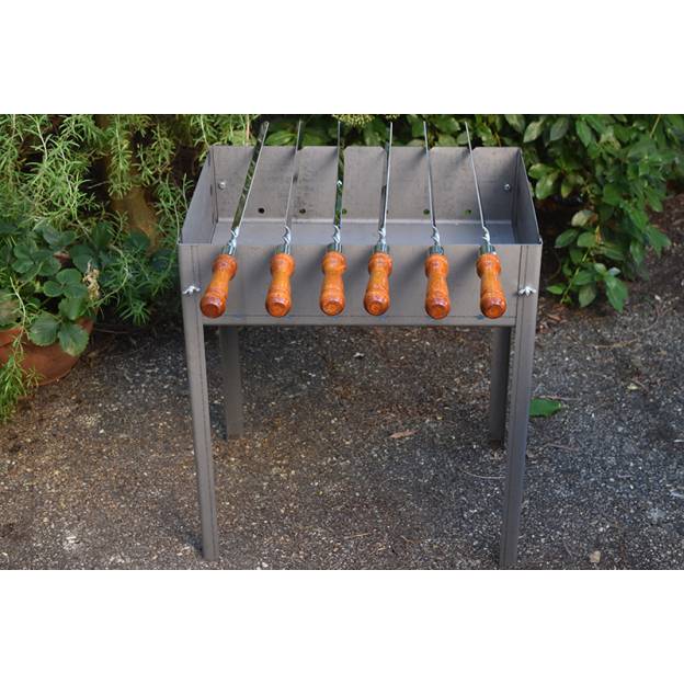 Brochette en inox avec manche en bois - Longueur 40 cm