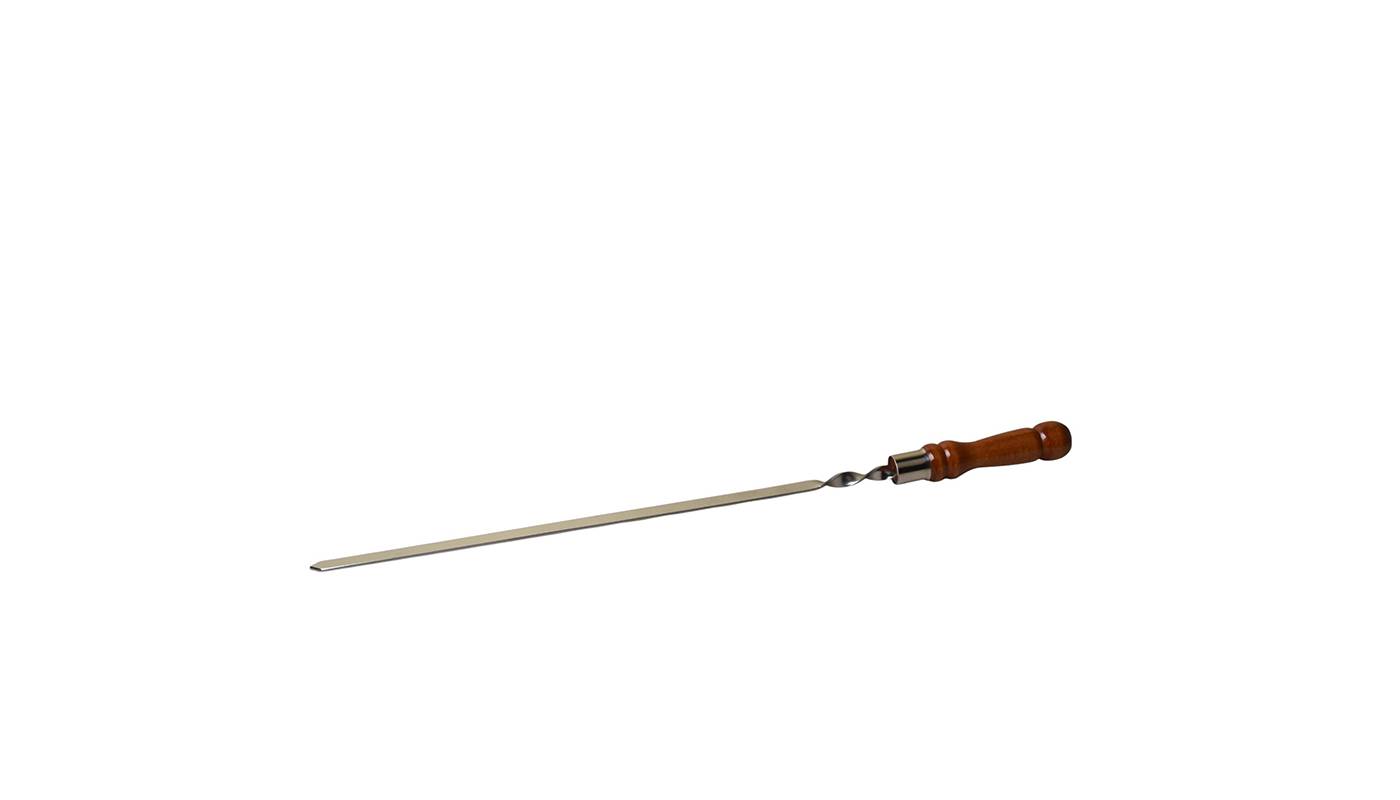 Brochette en inox avec manche en bois - Longueur 40 cm