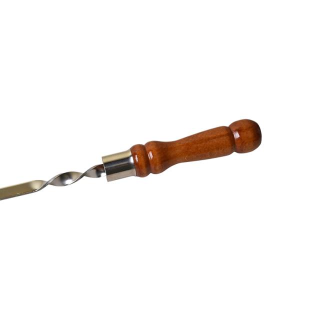 Brochette en inox avec manche en bois - Longueur 40 cm