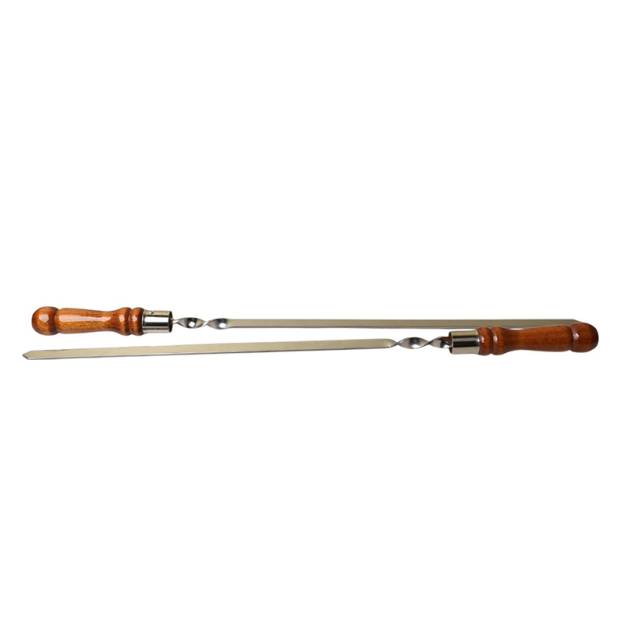 Brochette en inox avec manche en bois - Longueur 40 cm