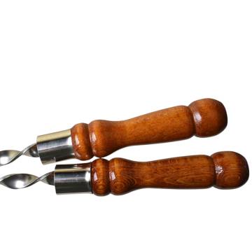 Stainless Steel Skewer with Wooden Handle - Length 40 cm
