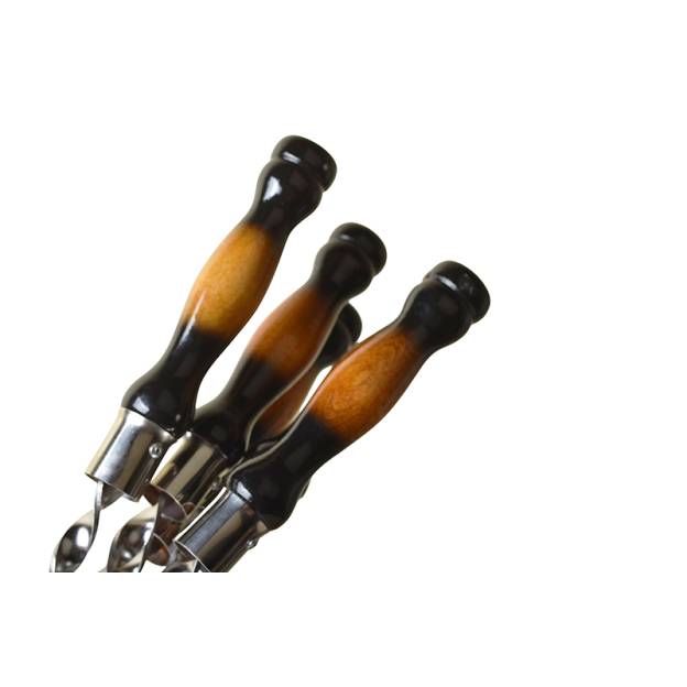 Ensemble Barbecue Acier Galvanisé et 6 Brochettes Inox Manche Bois
