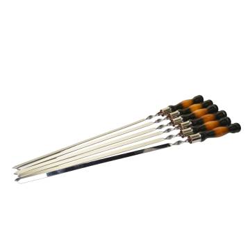Ensemble Barbecue Acier Galvanisé et 6 Brochettes Inox Manche Bois