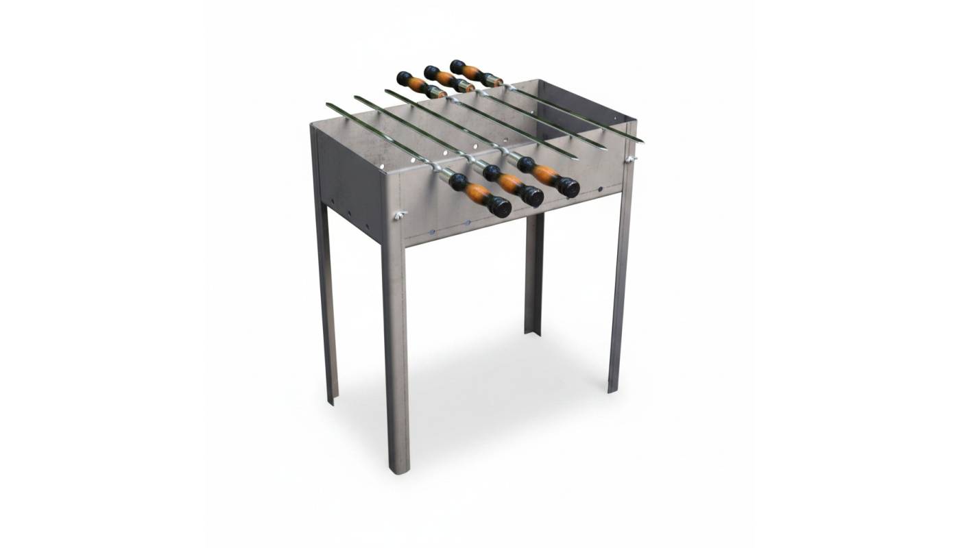 Mangal Steel Charcoal Barbecue and 6 Stainless Steel Skewers