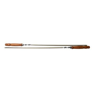 Stainless Steel Skewer with Wooden Handle - Length 53 cm