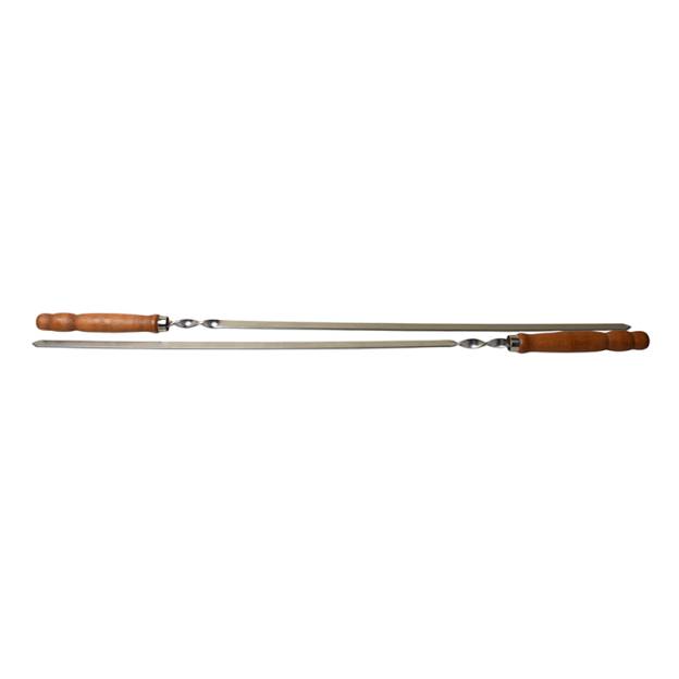 Brochette en inox avec manche en bois - Longueur 53 cm