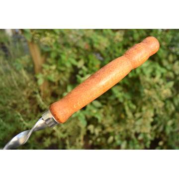 6 Stainless Steel Skewers with Wooden Handle - Length 53 cm