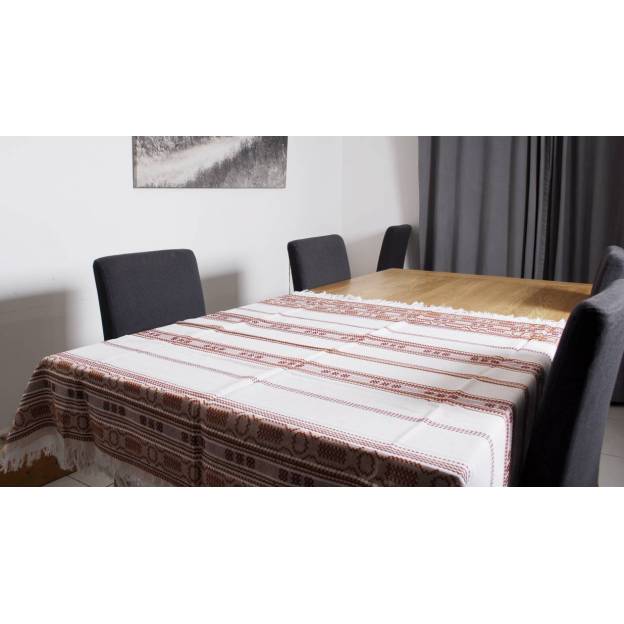 Hand-woven tablecloth - 130x134 cm