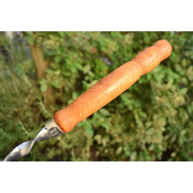 6 Brochettes en inox avec manche en bois - Longueur 53 cm