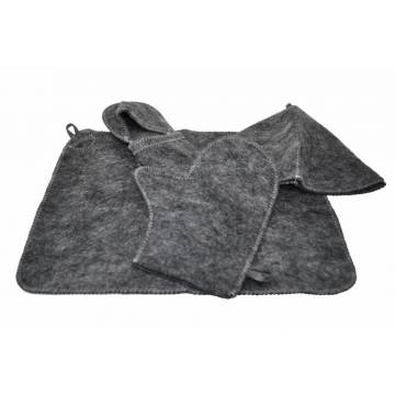 Ensemble pour sauna - Malette et 4 accessoires - Gris