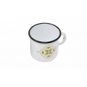 Mug Blanc Décoré - Métal émaillé - 400 ml