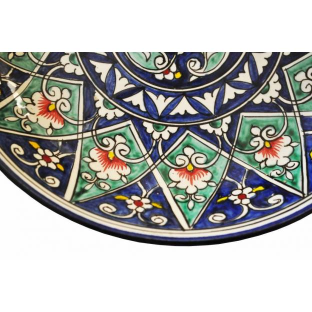 Assiette céramique peinte - Rishtan - Ø 24.5 cm - Mix