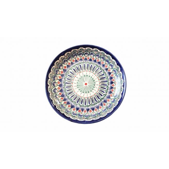Assiette céramique peinte - Rishtan - Bleue